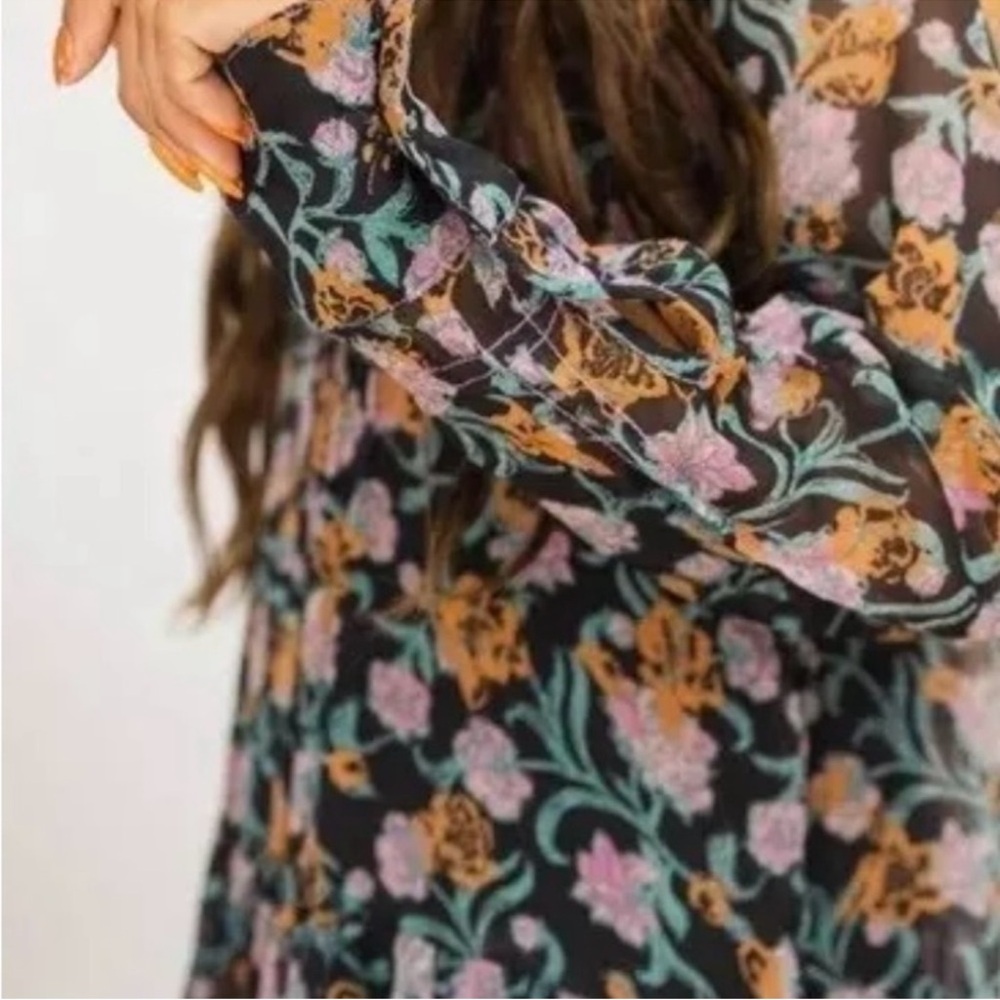 Free People see it through Floral Maxi Dress with Button Detail - Picture 4 of 8